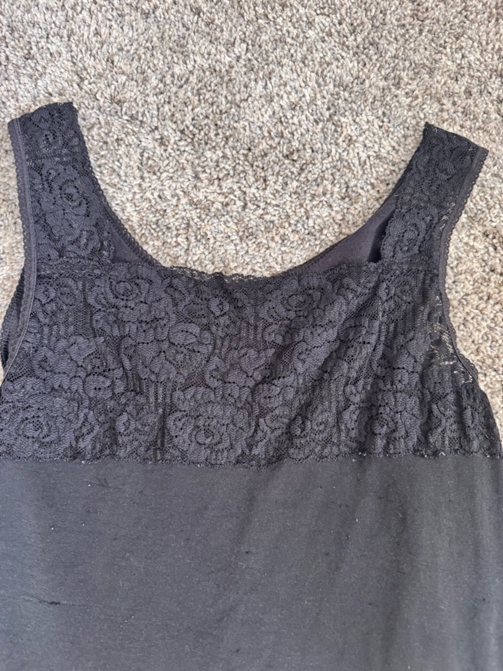 Cuddl Duds Black Lace Trim Camisole